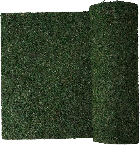 Miniatura 2 de Byher Camino de mesa de musgo seco para decoración de fiestas y jardín, verde oscuro (12 x 36 pulgadas)