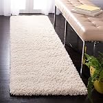 SAFAVIEH Fontana Shag Collection 8' x 10' Ivory FNT800A Solid Non-Shedding Living Room Bedroom Dining Room Entryway Plush 2-inch Thick Area Rug