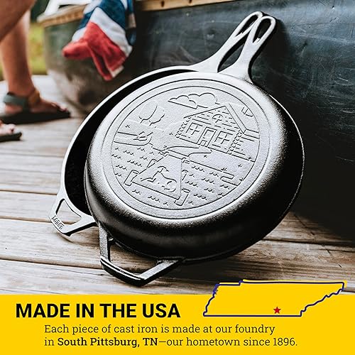 Miniatura 8 de Lodge Serie Wanderlust de hierro fundido, cocina combinada de cabina, 3.2 cuartos de galón, color negro