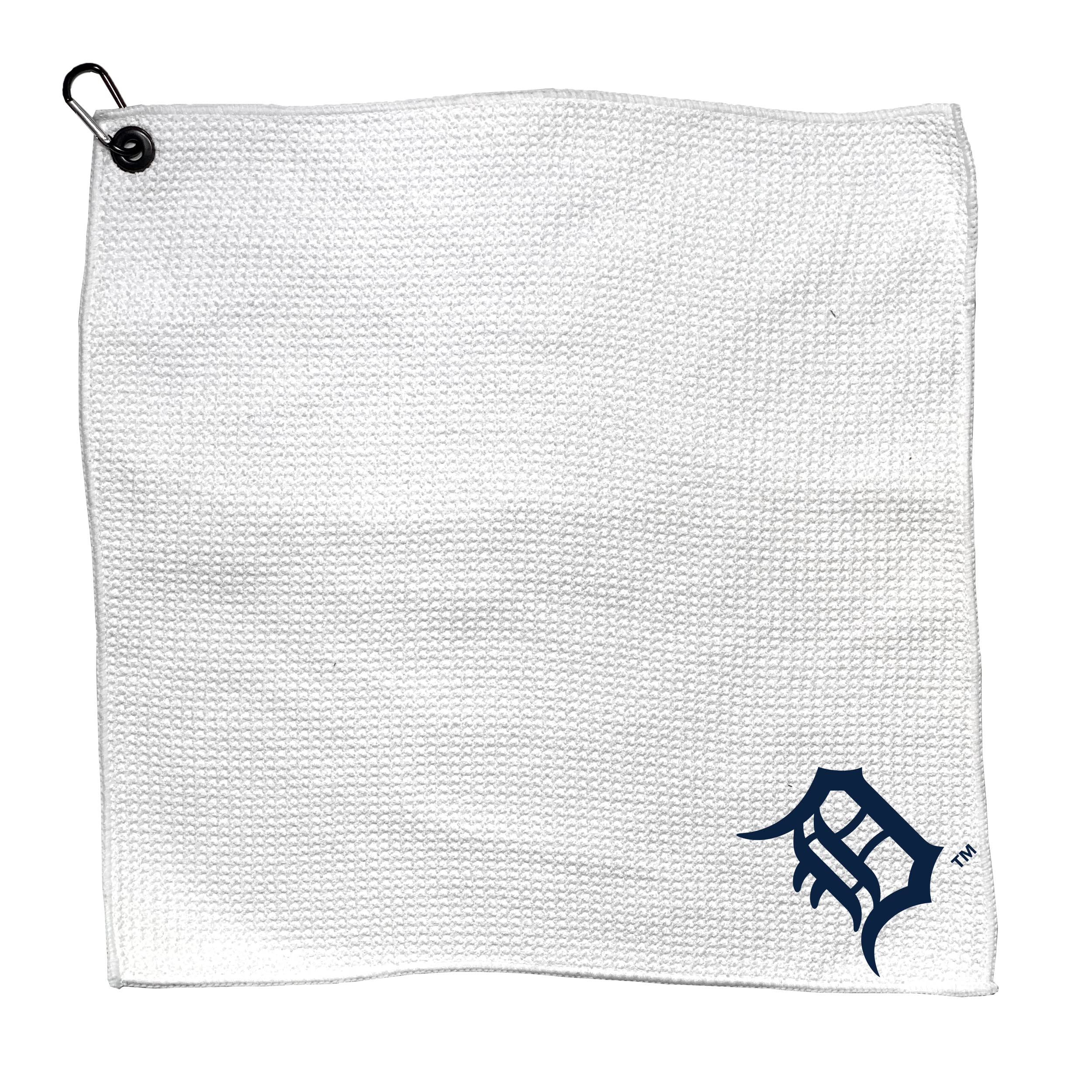Team Golf MLB Microfiber Towel - 15" X 15" (White) with Carabiner Clip, Premium Microfiber with Deep Waffle Pockets- Superior Water Absorption and Quick Dry Golf Cleaning Towel
