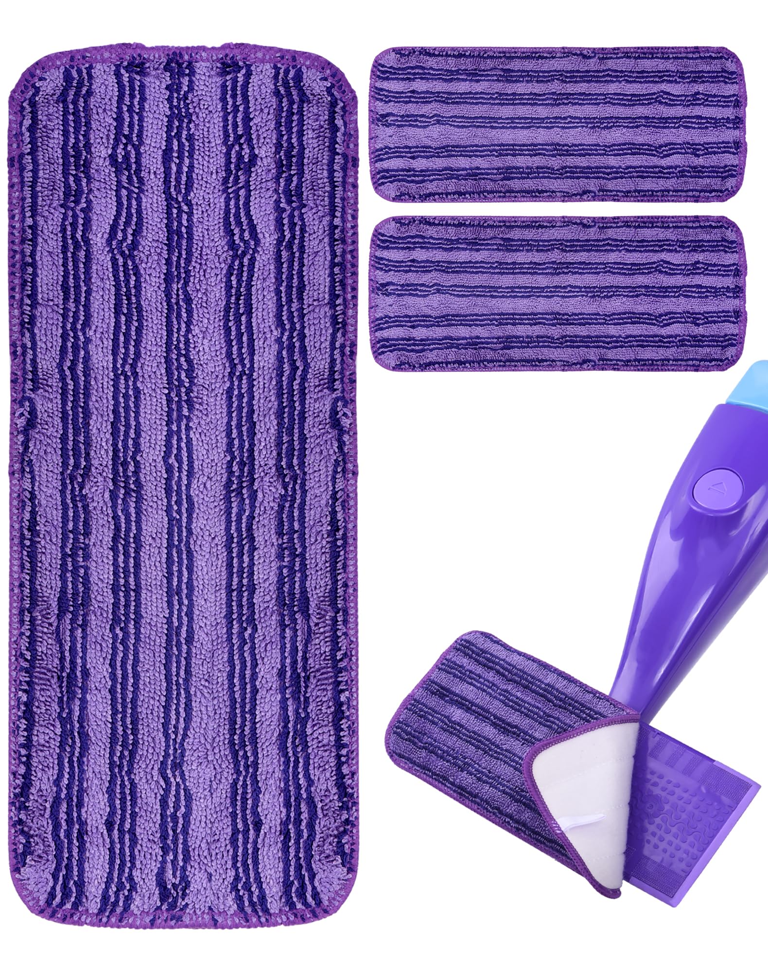 Balai Recharge Serpillière Microfibre pour Swiffer Sweeper 6 Pièces Lingettes Lavable Attrape Poussiere Utilisation Humide et Sèche Réutilisables Vert