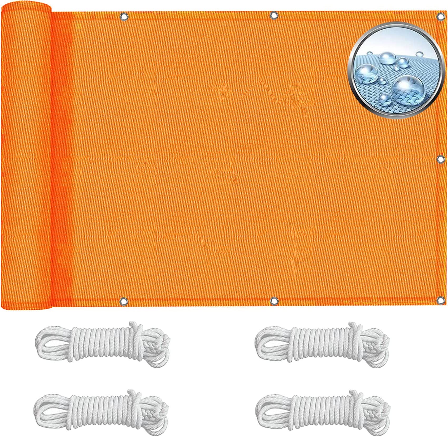 Toile d'ombrage pergola 5.5 x 6 m étanche et bâche de terrasse orange