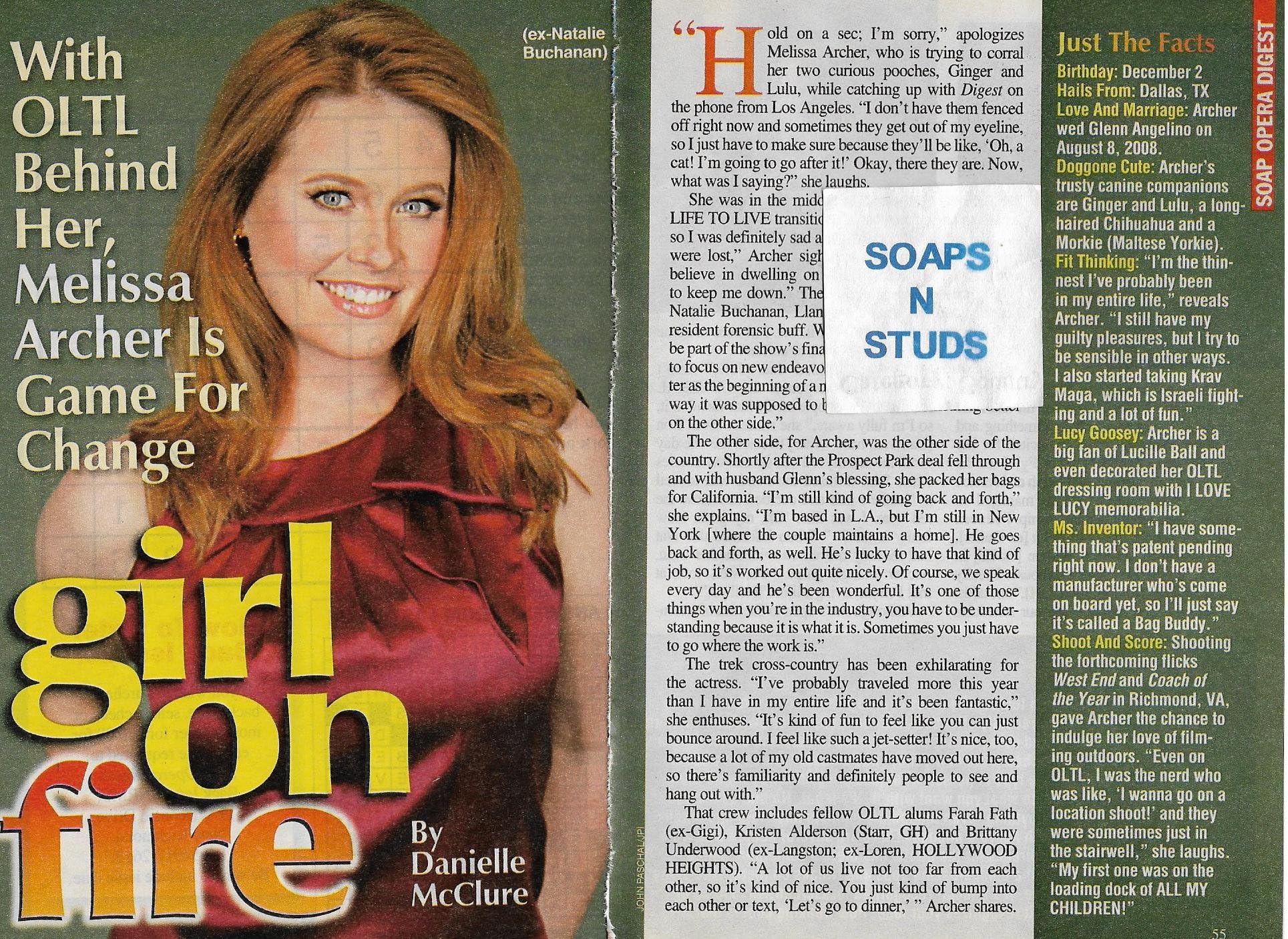 Melissa Archer (One Life to Live) 2012 Soap Opera Digest Interview [4 Pages]