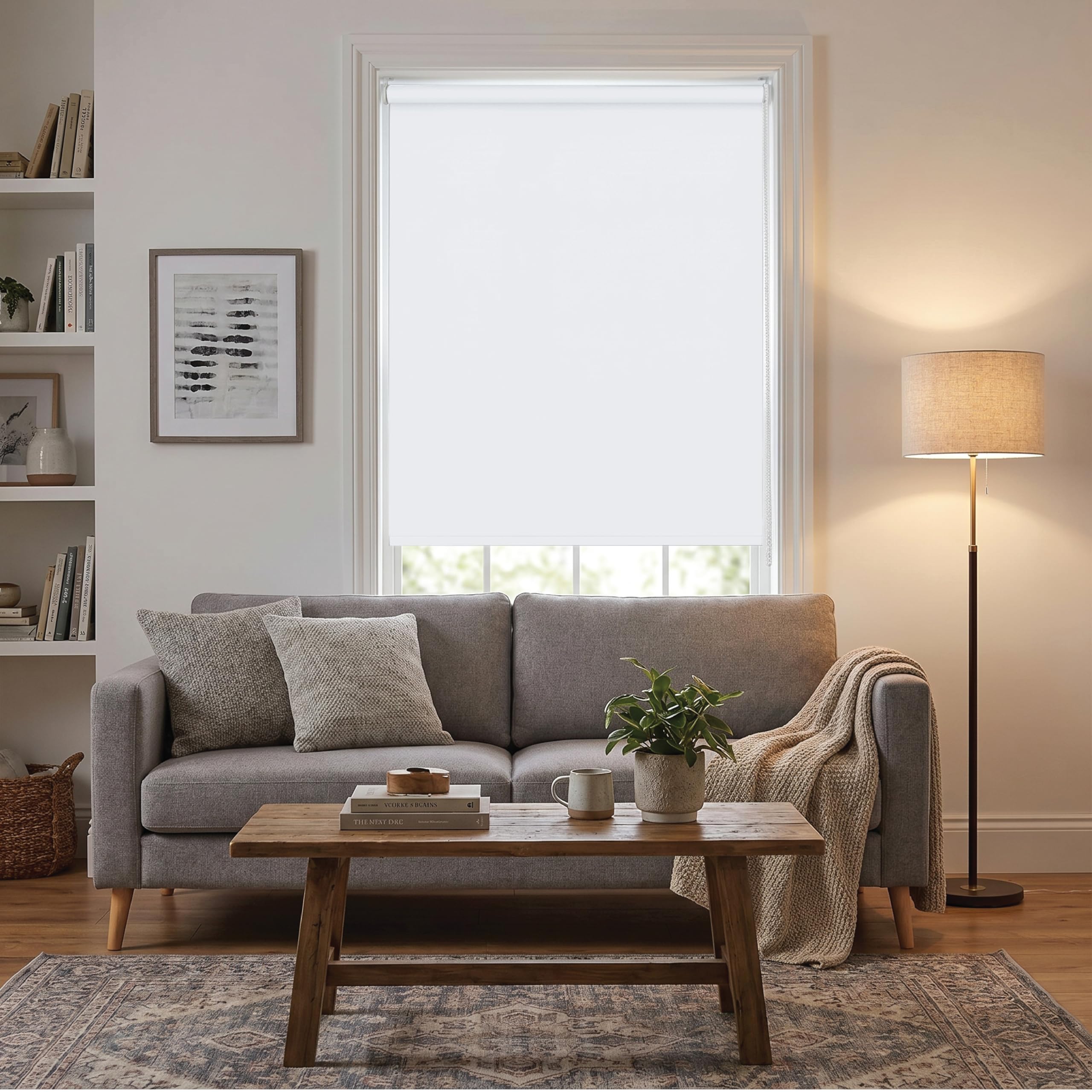 J.Din Thermal Insulated Blackout Roller Blind White, W 200cm x L 210cm