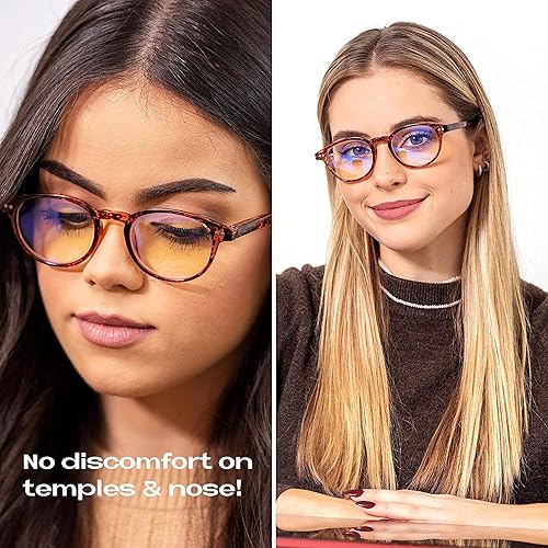 Miniatura 6 de Readerest Lentes de lectura con bloqueo de luz azul (tortuga, aumento de 3.50), anteojos para computadora con lente reflectante fina, antirreflejos,