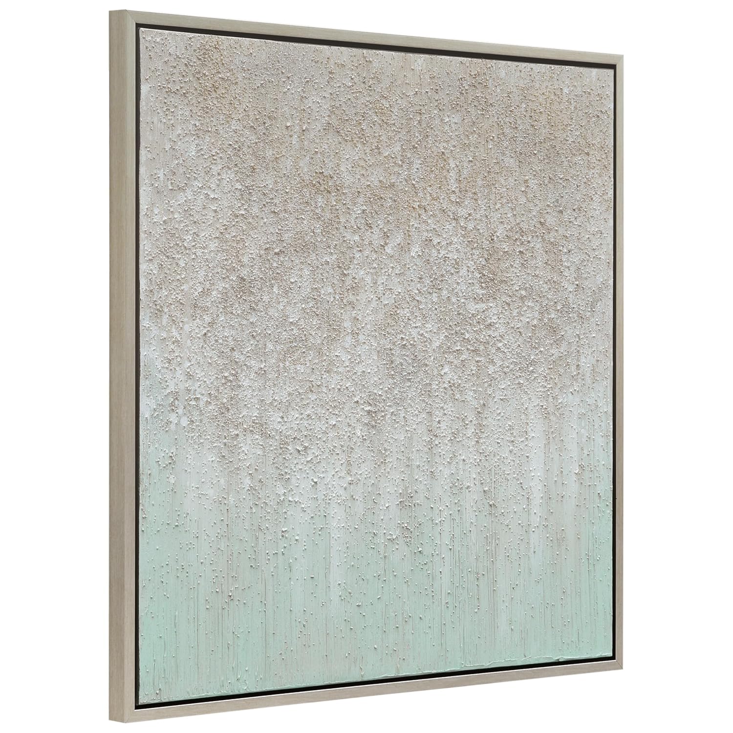 Empire Art Direct Abstract Wall Art Textured Hand Painted Canvas by Martin Edwards, Champagne Silver Frame, 36 x 36, Golden Field