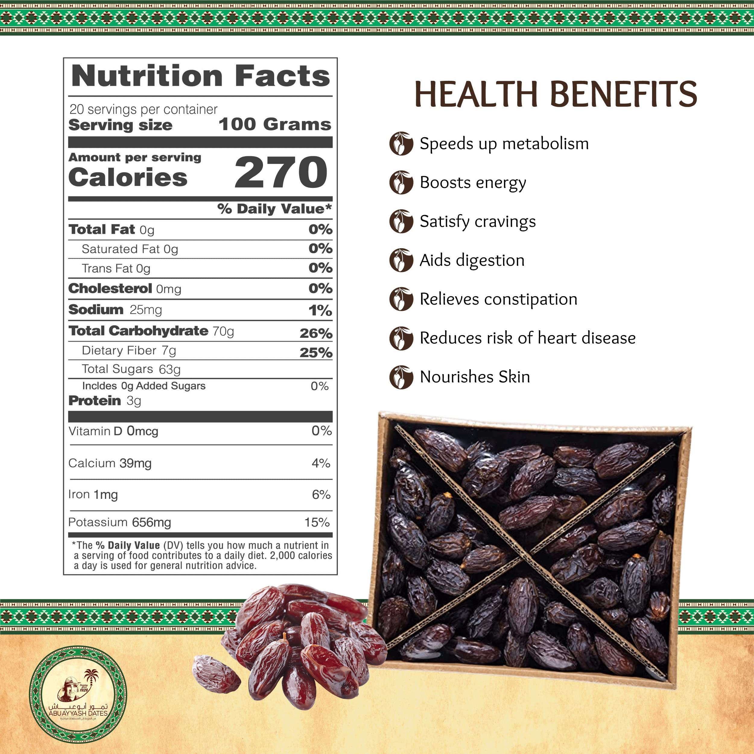 AbuAyyash Farms Whole Medjool Dates “Premium” Extra Large All Natural