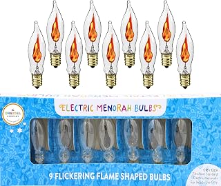 Electric Chanuka Menorah Flickering Bulbs 9 Pack