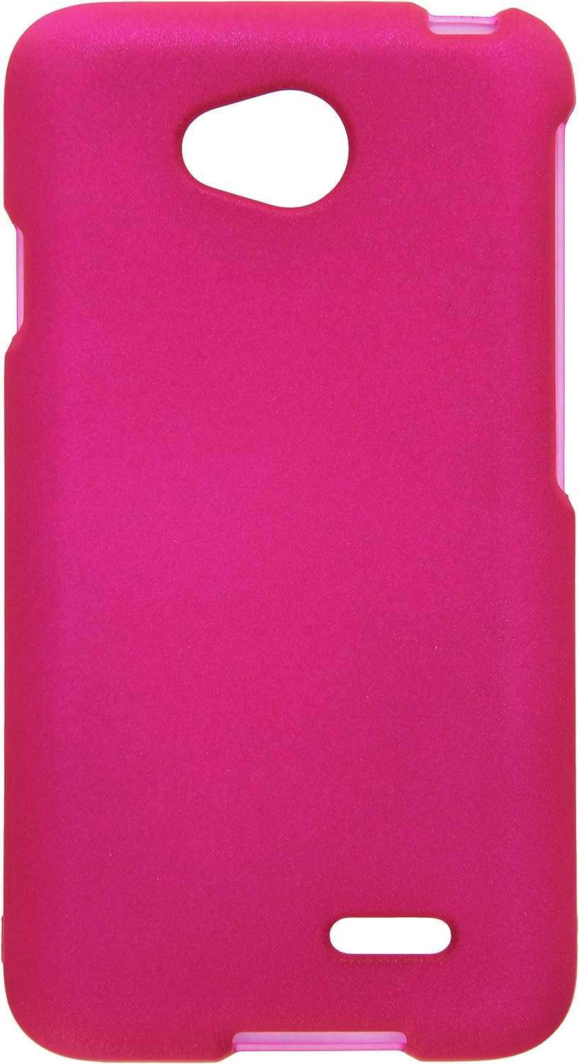 HR Wireless Rubberized Cover Case for LG Realm Exceed 2 Ultimate 2 L70 LS620 VS450 L41C - Retail Packaging - Hot Pink