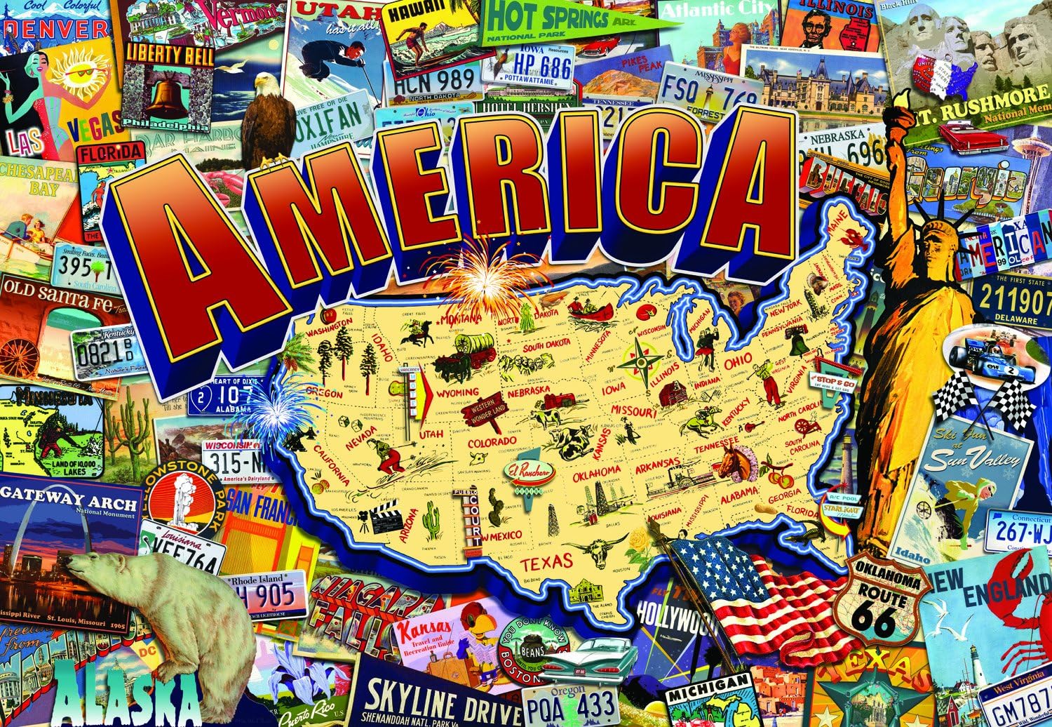 Buffalo Games - Vintage America - 2000 Piece Jigsaw Puzzle