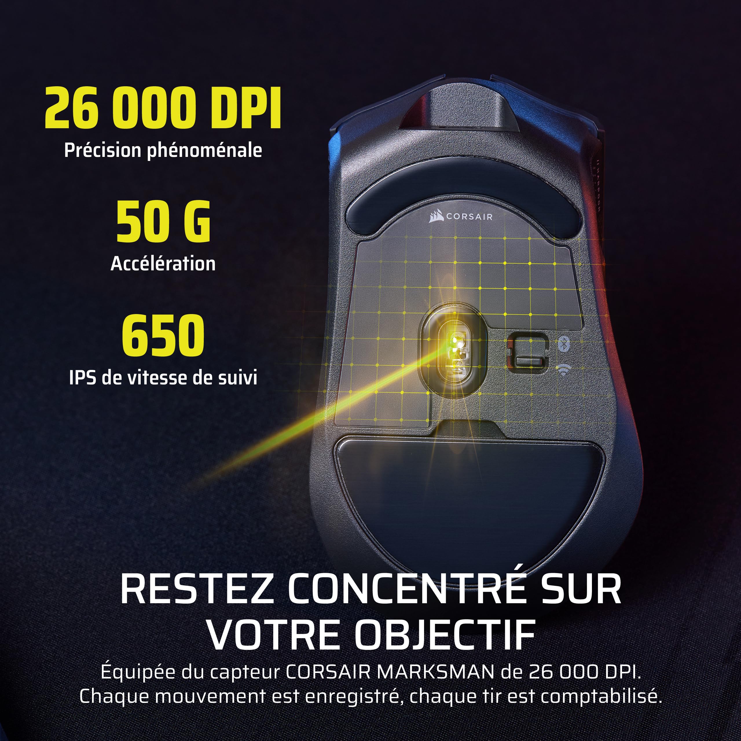 CORSAIR HARPOON v2 WIRELESS Souris de Jeu - 26K DPI - Noir