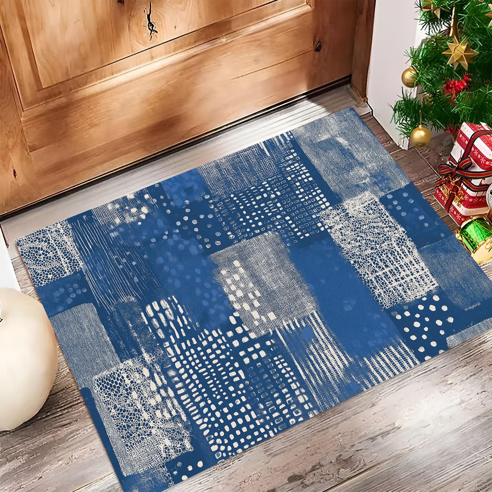 Tapis antidérapant lavable 90x150 pour entrée et escaliers à motif géométrique