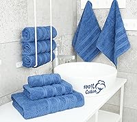 Vista 2 de American Soft Linen Luxury 6 Piece Towel Set, 2 Bath Towels 2 Hand Towel 2 Washcloths, 600 GSM 100% Cotton Turkish Towels for Bathroom, Electric