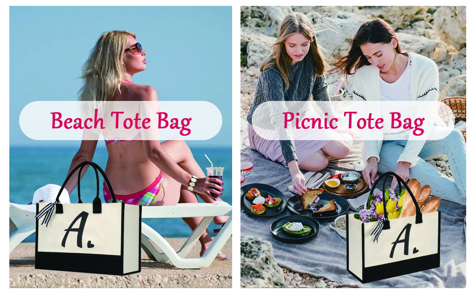 Bolsa Tote personalizada de lona para mujer miniatura 7