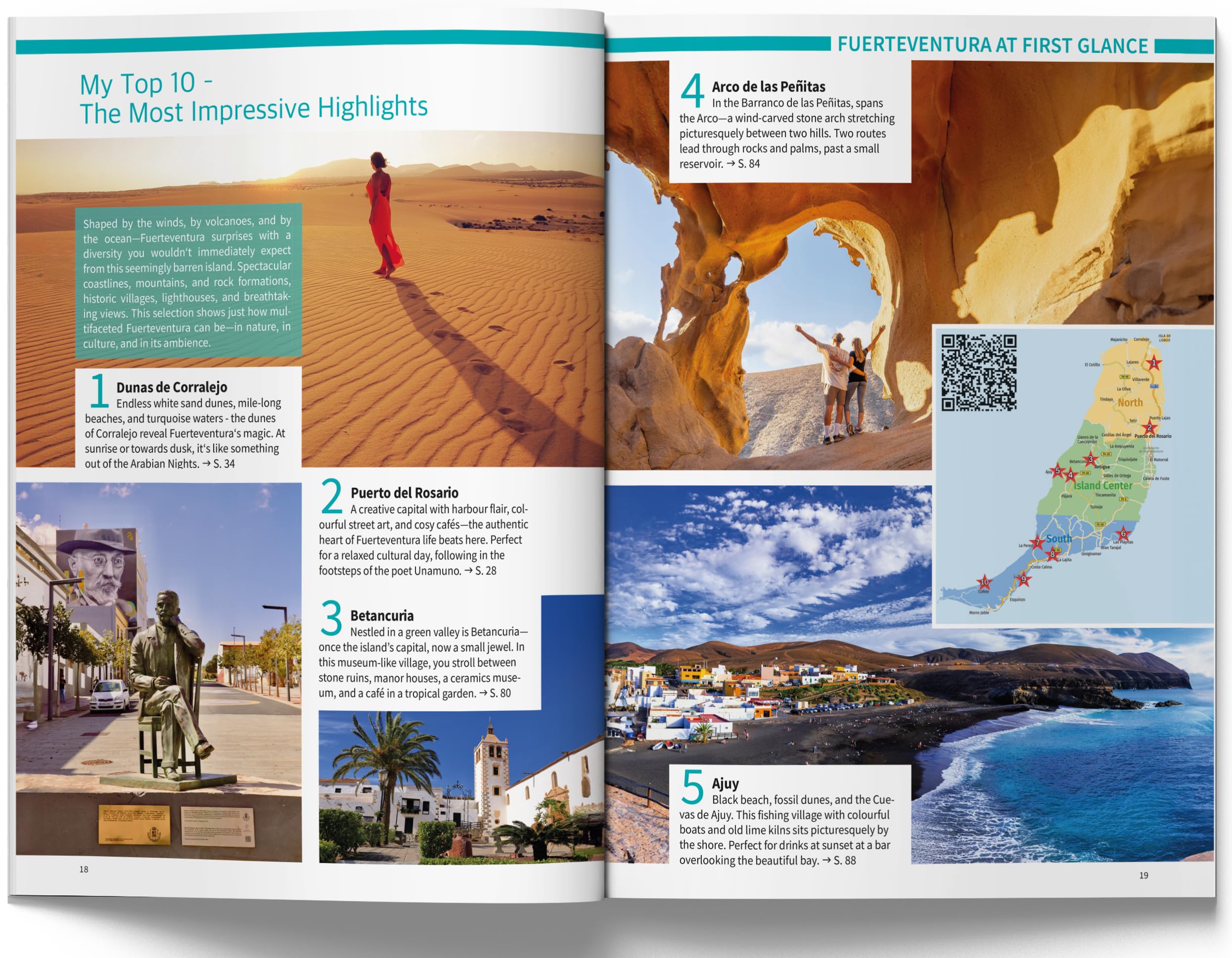 Magical Fuerteventura – Travel Guide Book with Personal Insider Tips. Your guide to heavenly beaches, mystical desert landscapes, and culinary delights. Including Lanzarote Day Trip | Online Maps