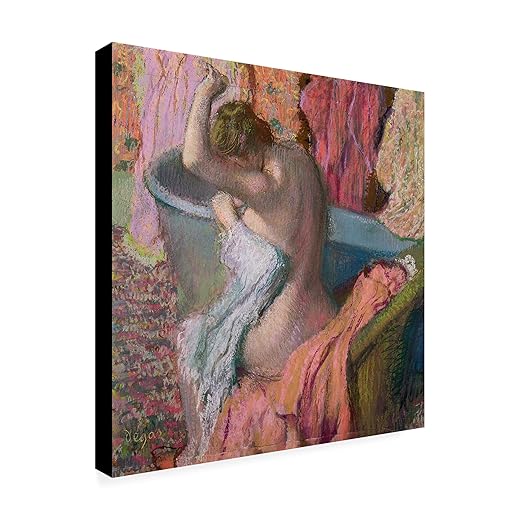 Trademark Fine Art Seated Bather 1899 Canvas Wall Art by Edgar Degas, 14 by 14-Inch