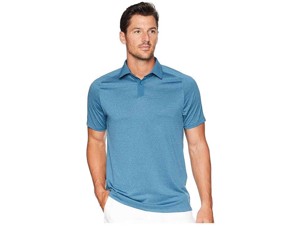 

Under Armour Golf Threadborne Polo (Static Blue Full Heather/Static Blue/Techno Teal) Men's Clothing