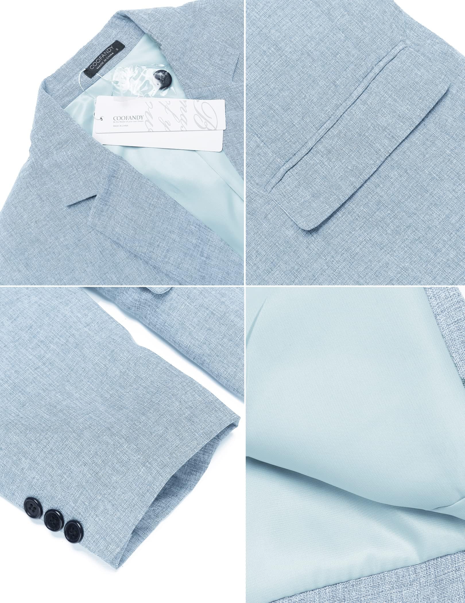Coofandy - Giacca sportiva casual da uomo, leggera, con bottone singolo