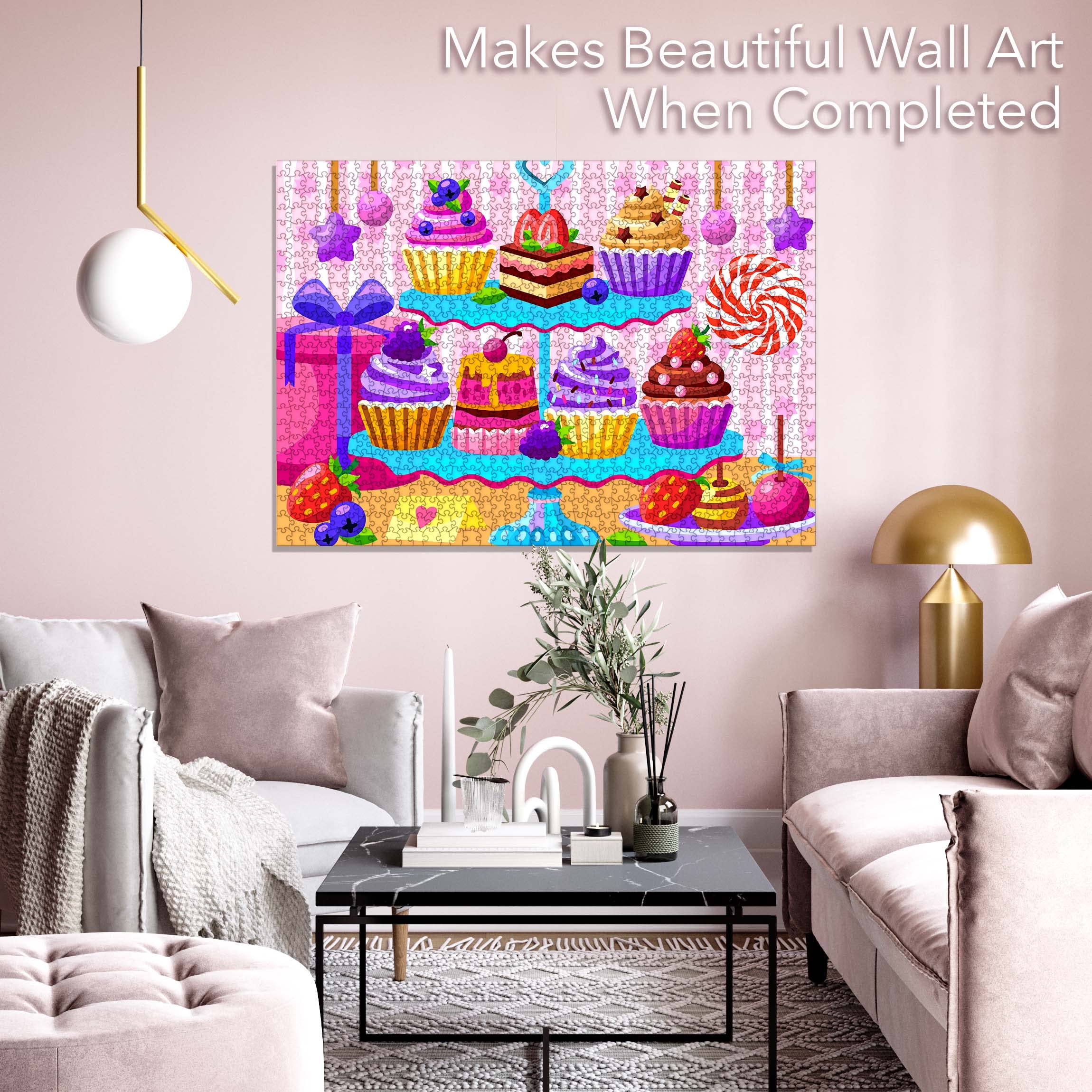 Brain Tree - Puzzle 1000 Pezzi Cake World Per Adulti – Tecnologia Droplet Antiriflesso – Inclusi Vassoio E Poster