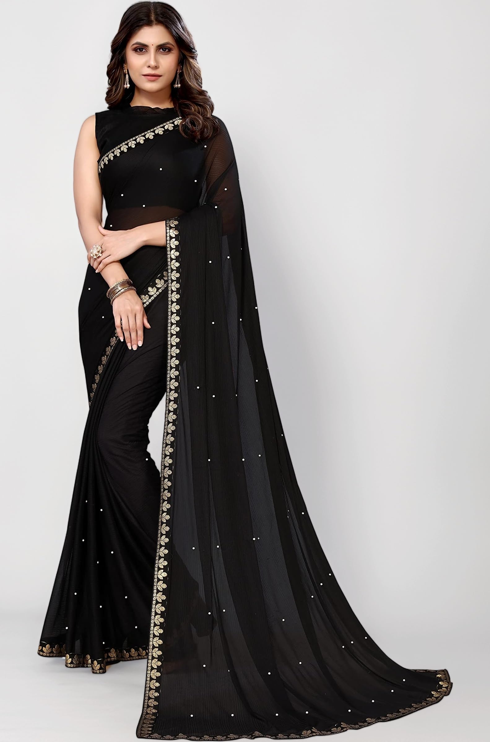Womens Lycra Blend Saree