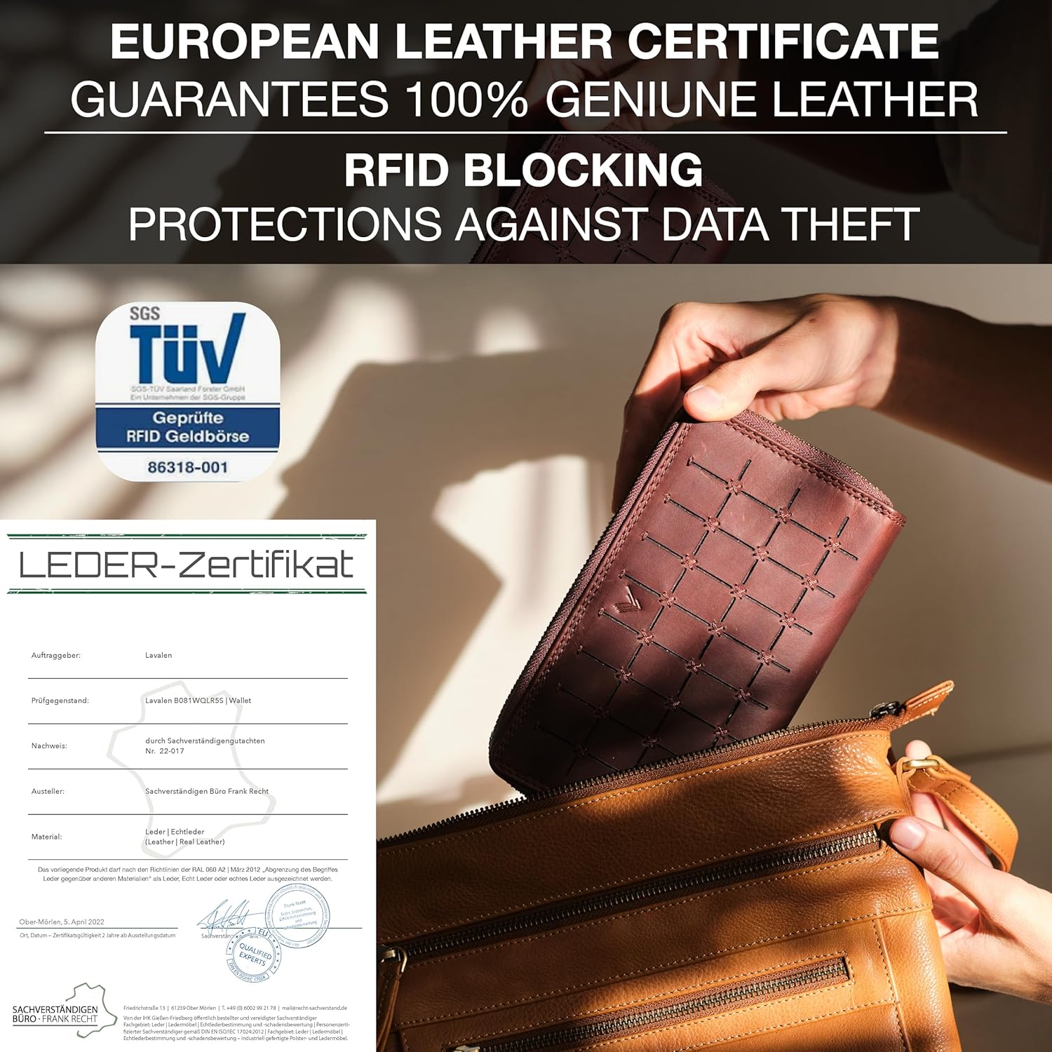 Leather RFID Womens Wallet – Modern RFID Wallet – Big Multiple Compartments – Credit Card Holder – Handcrafted Genuine Leather – Thoughtful Valentine’s Day Gift for Mom, Girlfriend, Daughter - Image 8