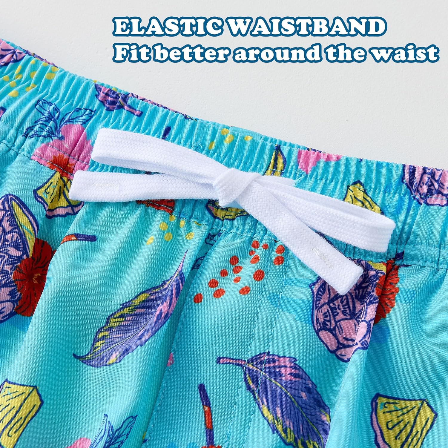 Boys Swim Trunks Little Boys Stretch Swim Shorts Kids Bathing Suit with Compression Boxer Liner Quick Dry 5-12Y - Image 3