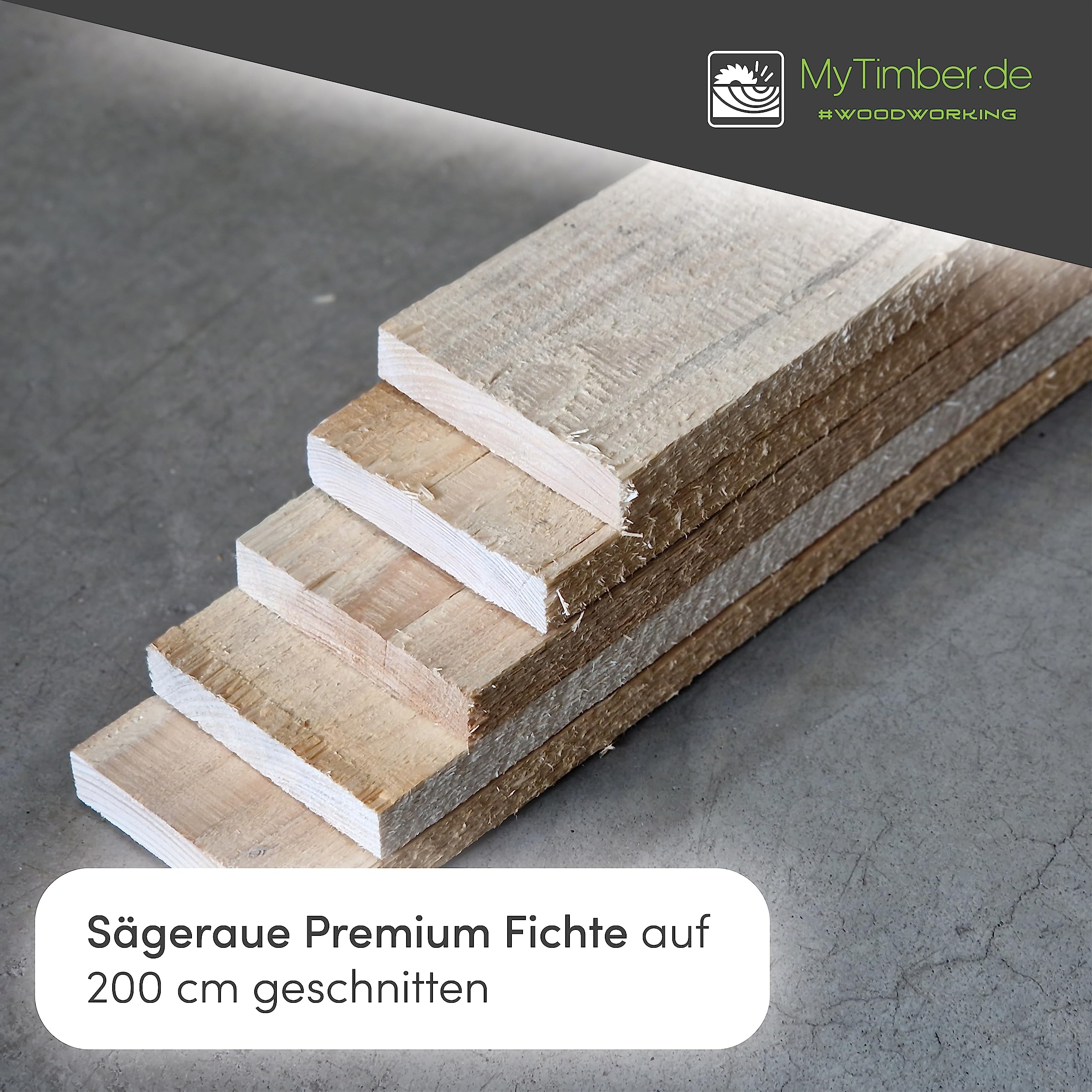 MyTimber® Holzlbretter als Bauholz Dachlatten | Holz zum selber bauen | 12 x 2,3cm| 2m lang | Auf dem Bau als Schalungsbrett | Konstruktionsholz für dein DIY-Projekt (5 Stück)