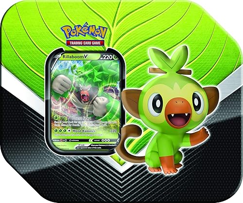 Pokemon TCG: Galar Partner Tins - Rillaboom V | 5 paquetes de refuerzo | Tarjetas auténticas, multicolor (728192515699)