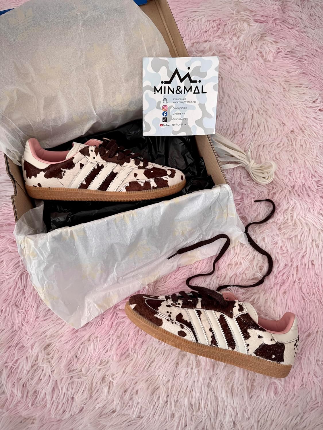 Adidas Samba OG W Cow Print Dark Brown Off White Women's Size 8 - Image 2