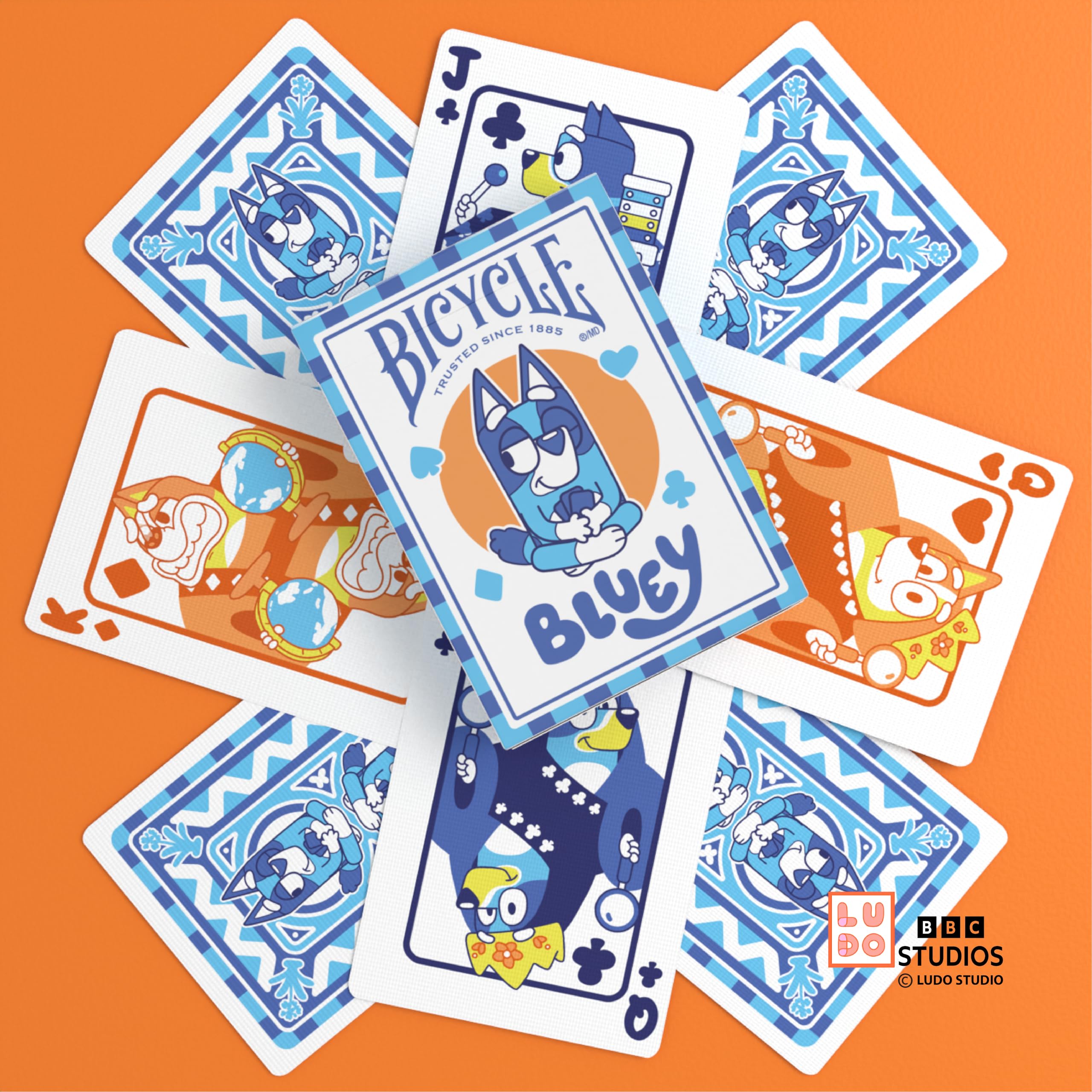 Bicycle Bluey Playing Cards Deck, Cute and Collectible Bluey Toys Deck of Card Game for Family Game Night Featuring Bingo, Chilli, and Bandit
