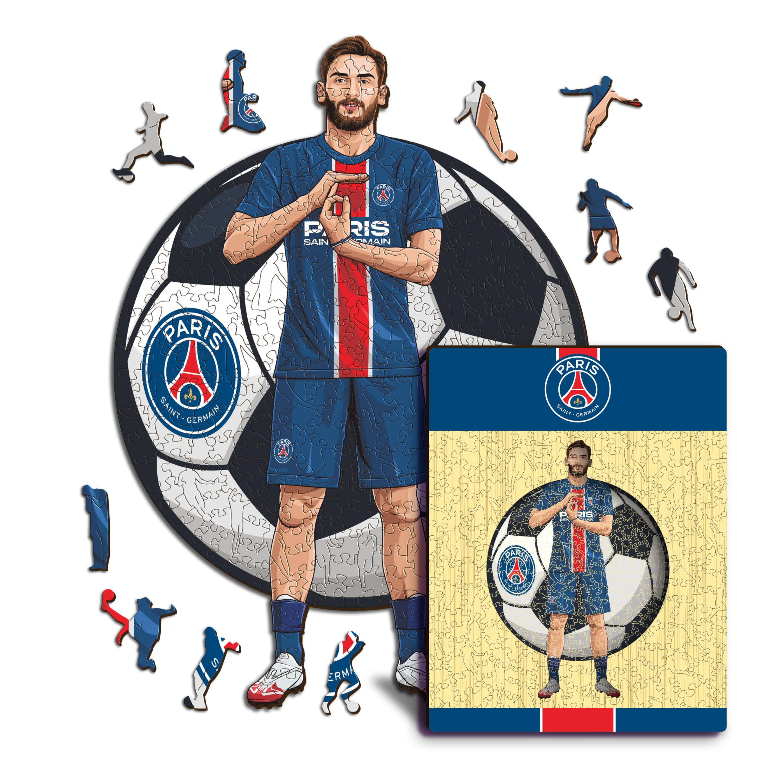 Iconic Puzzles, PSG, Khvicha Kvaratskhelia, Officially Licensed Wooden Puzzle, 100% Sustainable - Image 2