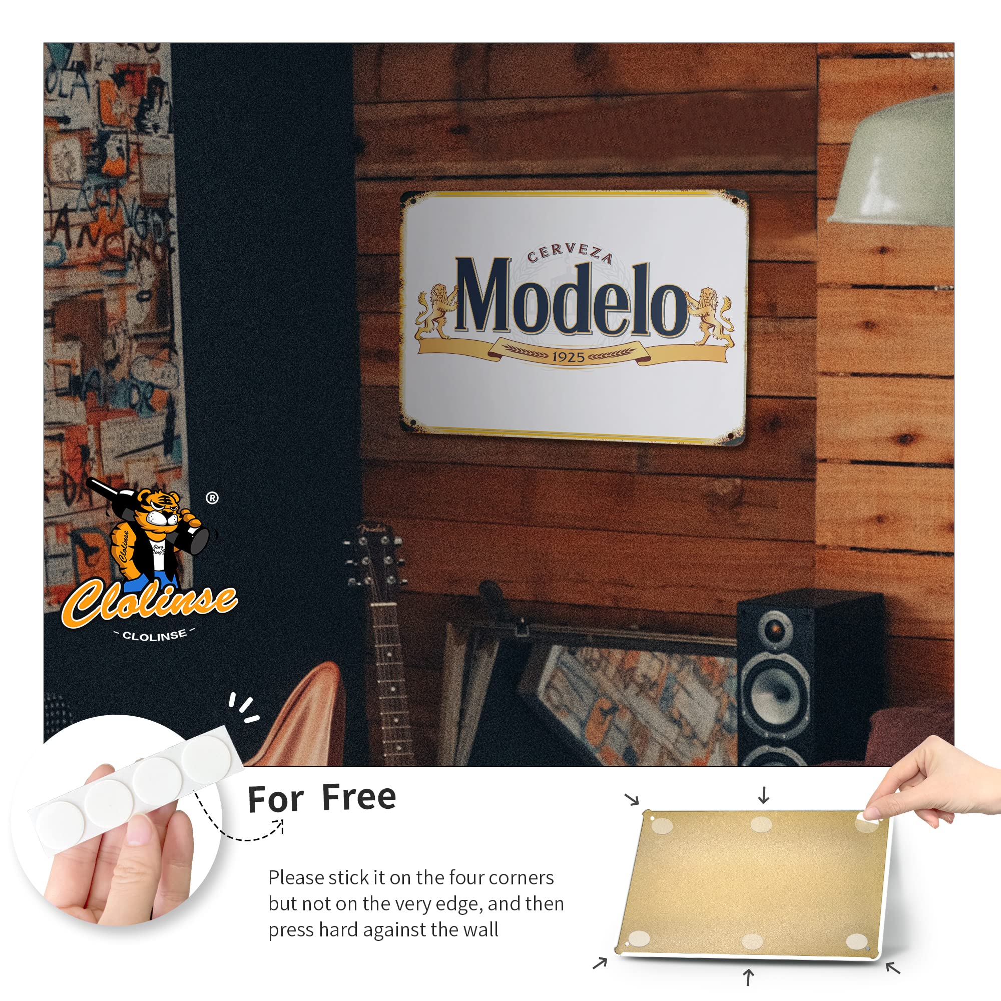 Targa In Latta Modelo Cerveza – Decorazione Da Bar 30,5 X 20,5 Cm – Per Man Cave E Pub