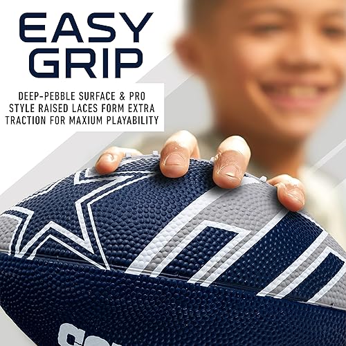 Vista 101 de Franklin Sports NFL Team Footballs - Rubber Youth Mini Balls for All Teams - Kids 8.5" Football + Air Pump Sets - Official NFL Licensed