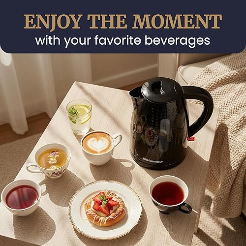 Miniatura 8 de Elite Gourmet EKT5051 - Hervidor de agua eléctrico de 1.7 L, sin BPA, hervidor rápido, apagado automático, protección para hervir, base giratoria de
