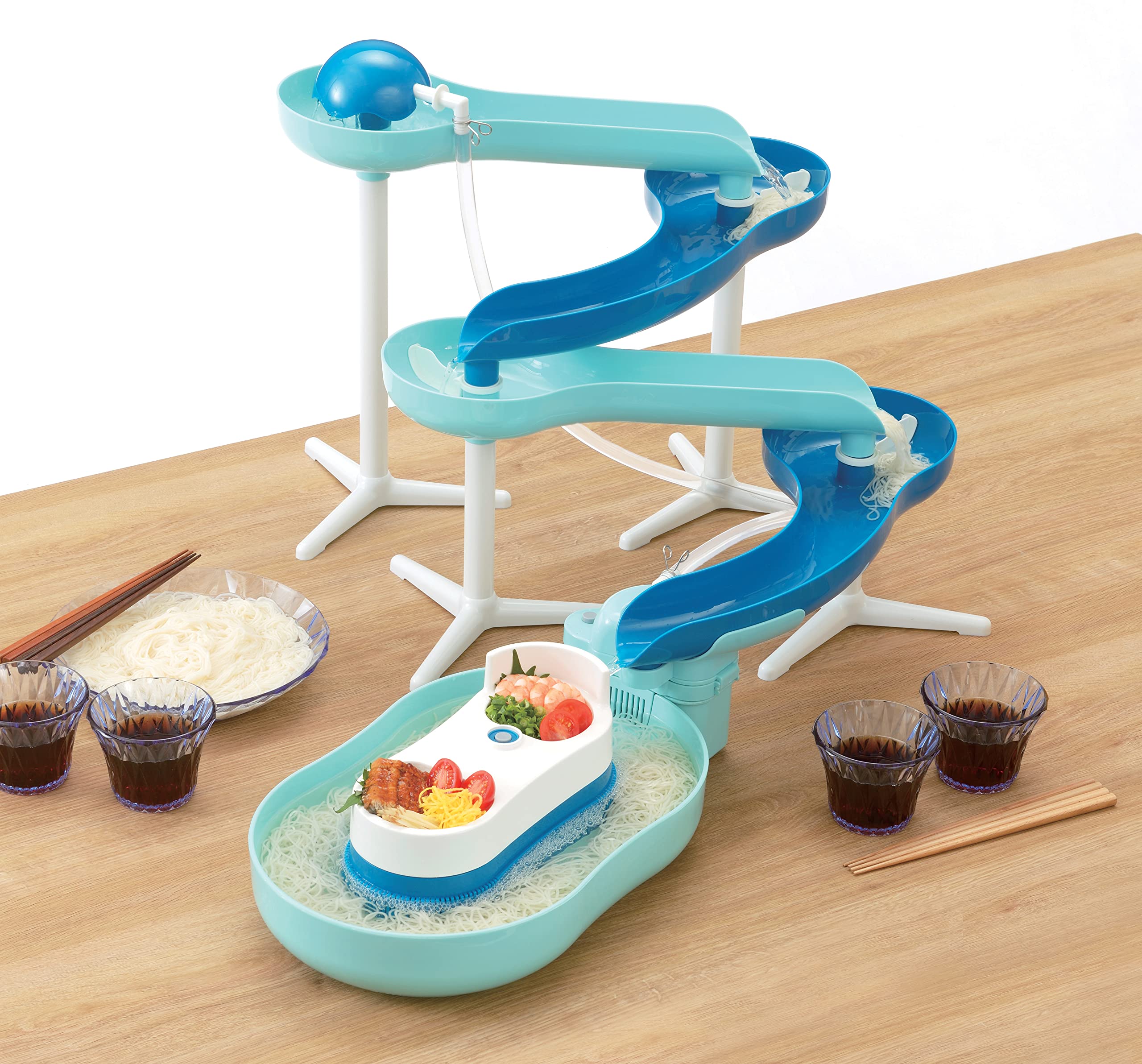 Amazon｜パール金属 そうめん流し器 スライダー ミントブルー 流麺 D