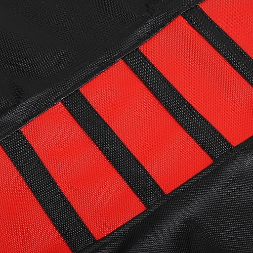 Miniatura 6 de X AUTOHAUX Universal Motorcycle Pit Dirt Bike Funda de asiento suave de piel sintética antideslizante Cojín de asiento rojo y negro