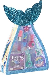 Townley Girl Mermaid Vibes Makeup Set with 8 Pieces, Including Lip Gloss, Nail Polish, Body Shimmer and More in Mermaid Ba...