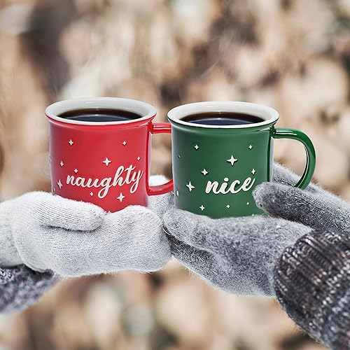 Miniatura 8 de MAINEVENT Juego de 2 tazas de café de 11 onzas, bonitas tazas de café a juego para parejas para aniversario, compromiso con él y su regalo