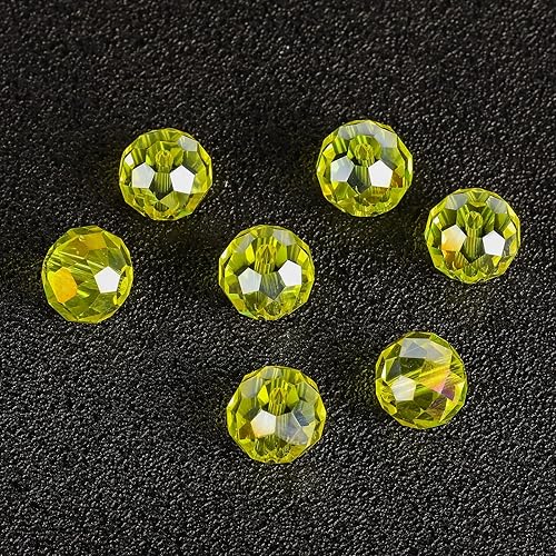 Miniatura 5 de FZH Kit de cuentas de vidrio de Briolette facetadas de 0.394 a 0.394 pulgadas para hacer joyas, 410 cuentas espaciadoras de cristal en forma de