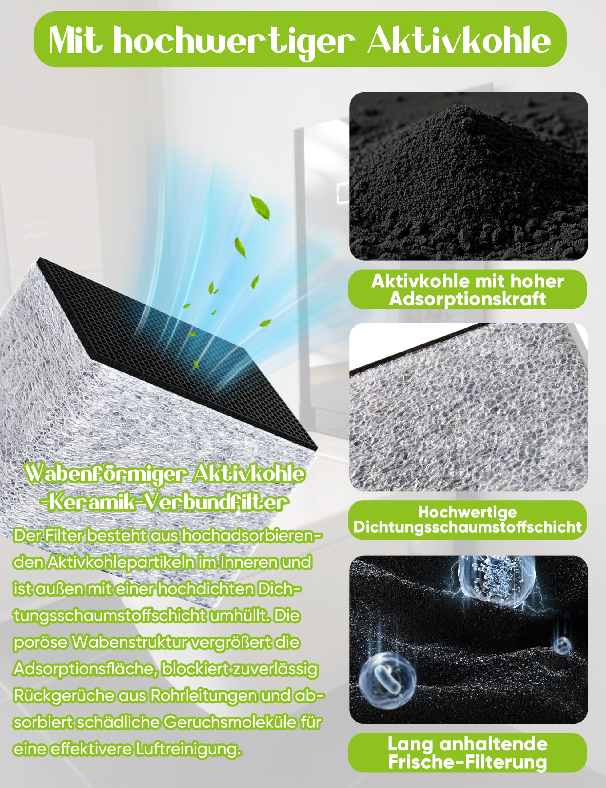 [ersetzt 242.999.00.1] Keramikfilter Typ 3 für Geberit AquaClean | Kompatibel mit AquaClean Mera, Tuma & Sela | Keramikwabenfilter für Dusch-WC Geruchsabsaugung (1 Stück)