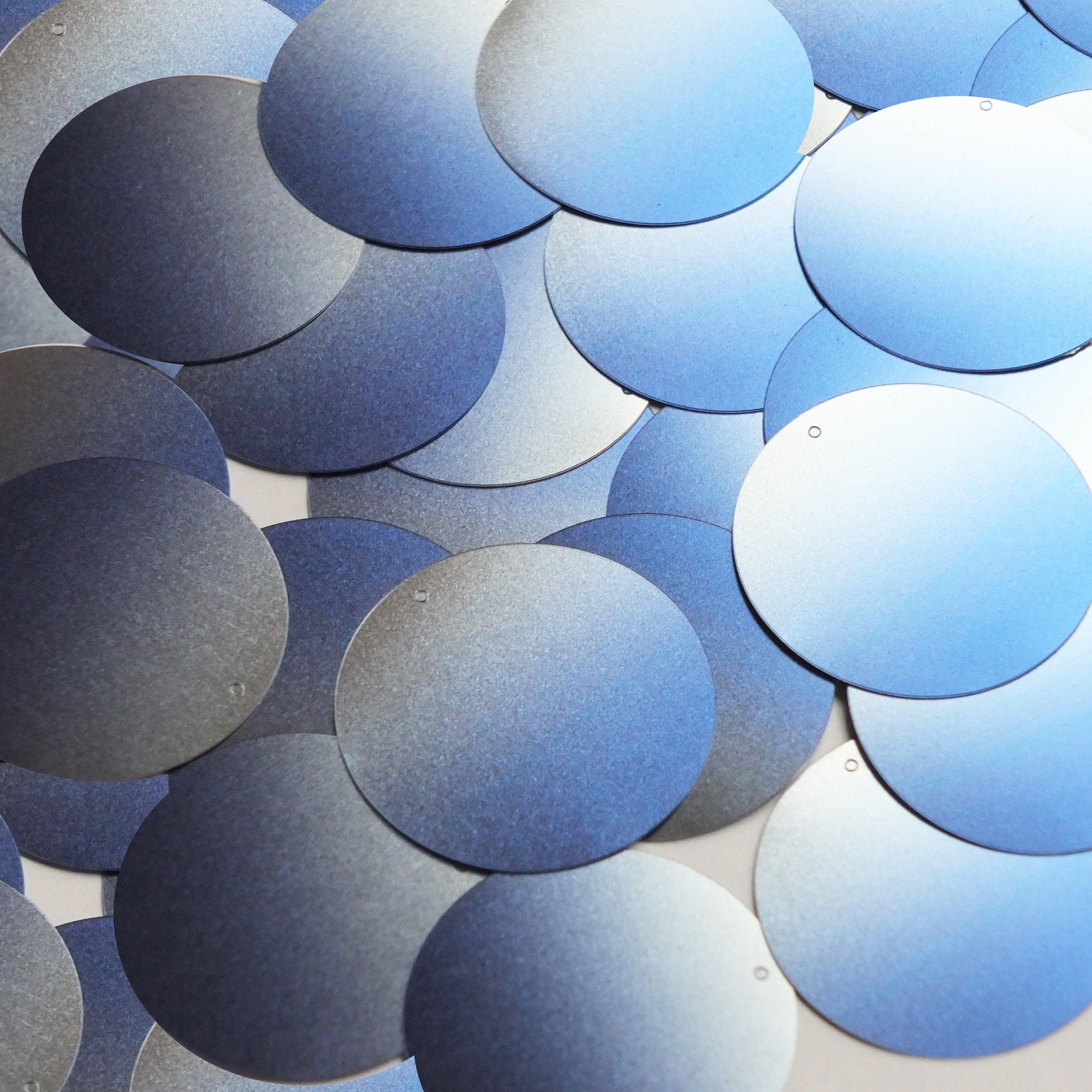 Sequin ArtSequinExplosion Sequin Blue Ombre Semi Matte Metallic Round 1.5 inches Couture Loose Paillettes