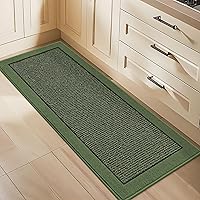 Vista 19 de BEQHAUSE Juego de 2 alfombras y tapetes de cocina antideslizantes para piso, absorbentes y resistentes a las manchas, alfombra de cocina lavable a