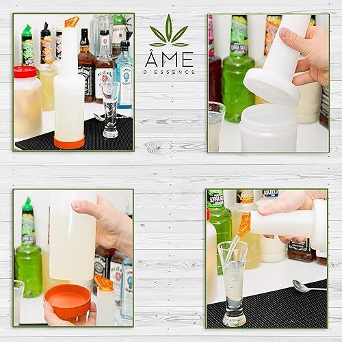Miniatura 4 de AME D'ESSENCE Juego de 6 recipientes para botellas Store N Pour con boquilla Flow-N-Stow para jugo de fruta y licor, botellas de 1 cuarto de galón,