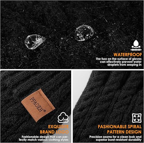 Miniatura 5 de Guantes de invierno para mujer, guantes para mujer, para clima frío, térmicos, cálidos, forro polar, guantes para pantalla táctil para regalos de