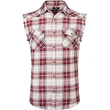 Men's Casual Flannel Plaid Shirt Sleeveless Plus Size Vest