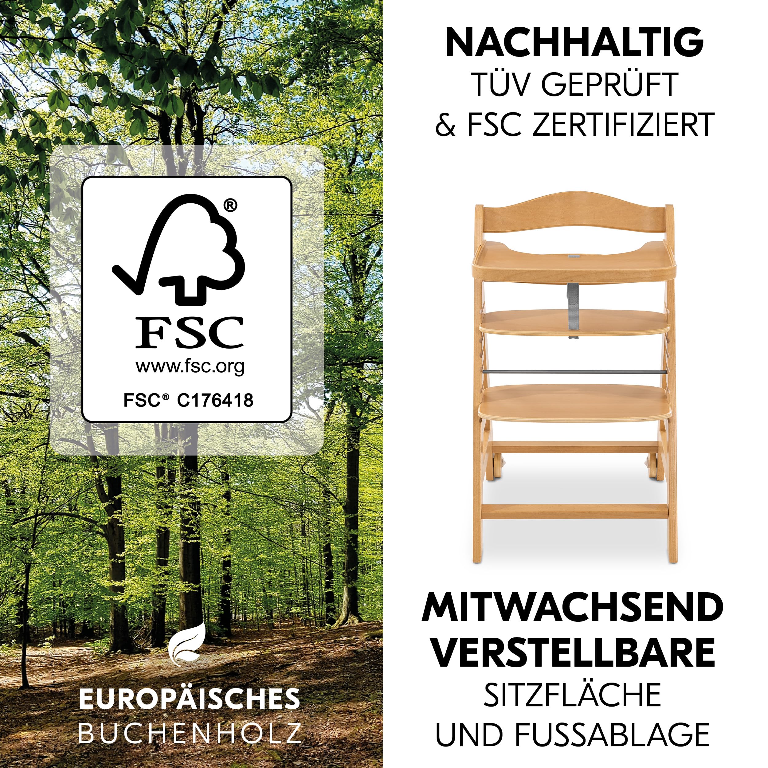 hauck Alpha Move Hochstuhl Newborn Set mit Highchair Bouncer
