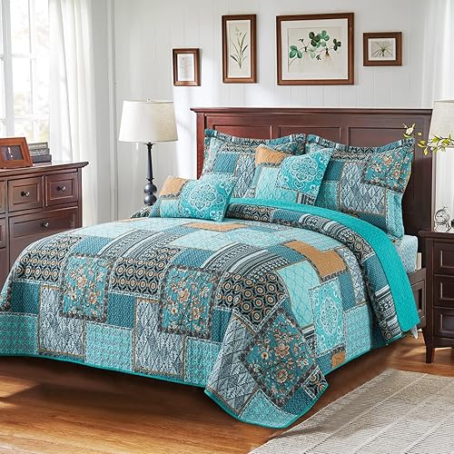 Vista 25 de BEDIFANY - Juego de colcha de algodón, tamaño queen, ligera, de estilo bohemio, suave, para decoración de la cama en todas las estaciones