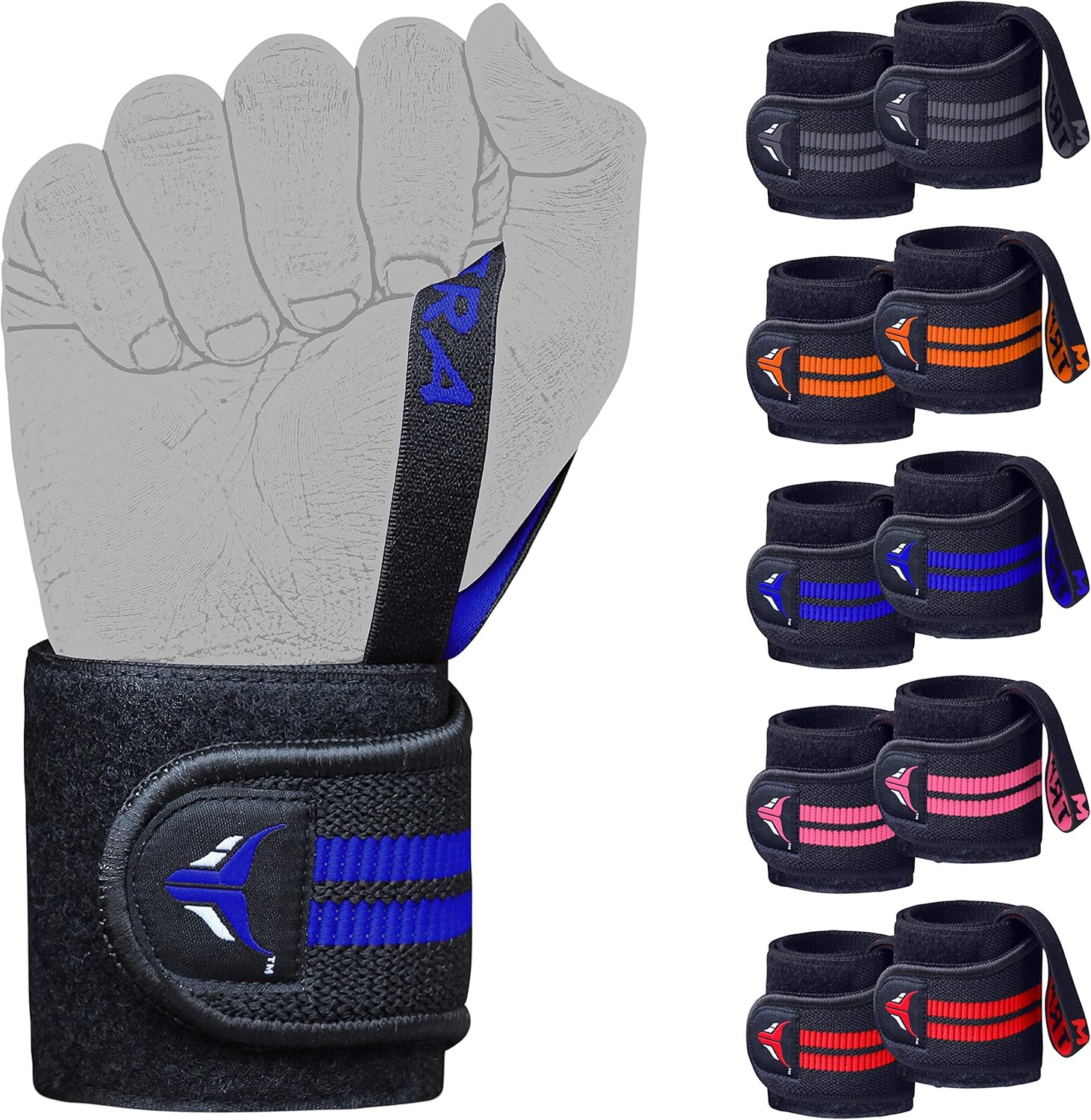 Mytra Fusion Elasticated Wrist Wraps with Thumb Loop SP1 for Training Workout Gym Exercise