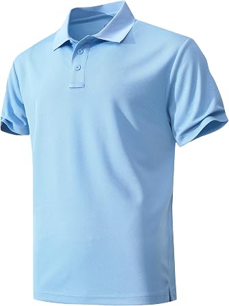 Mens Quick-Dry Active Polo Shirts Short Sleeve Performance for Golf Tennis Daily Casual Collared T-Shirt