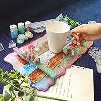 Vista 23 de Geode Agate Tray Resin Mold Silicone for Epoxy, Polymer Clay, Platter, Serving Board, with Metal Frame, Round 10.2inch